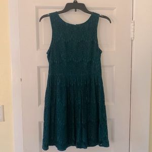 Dark green lace dress